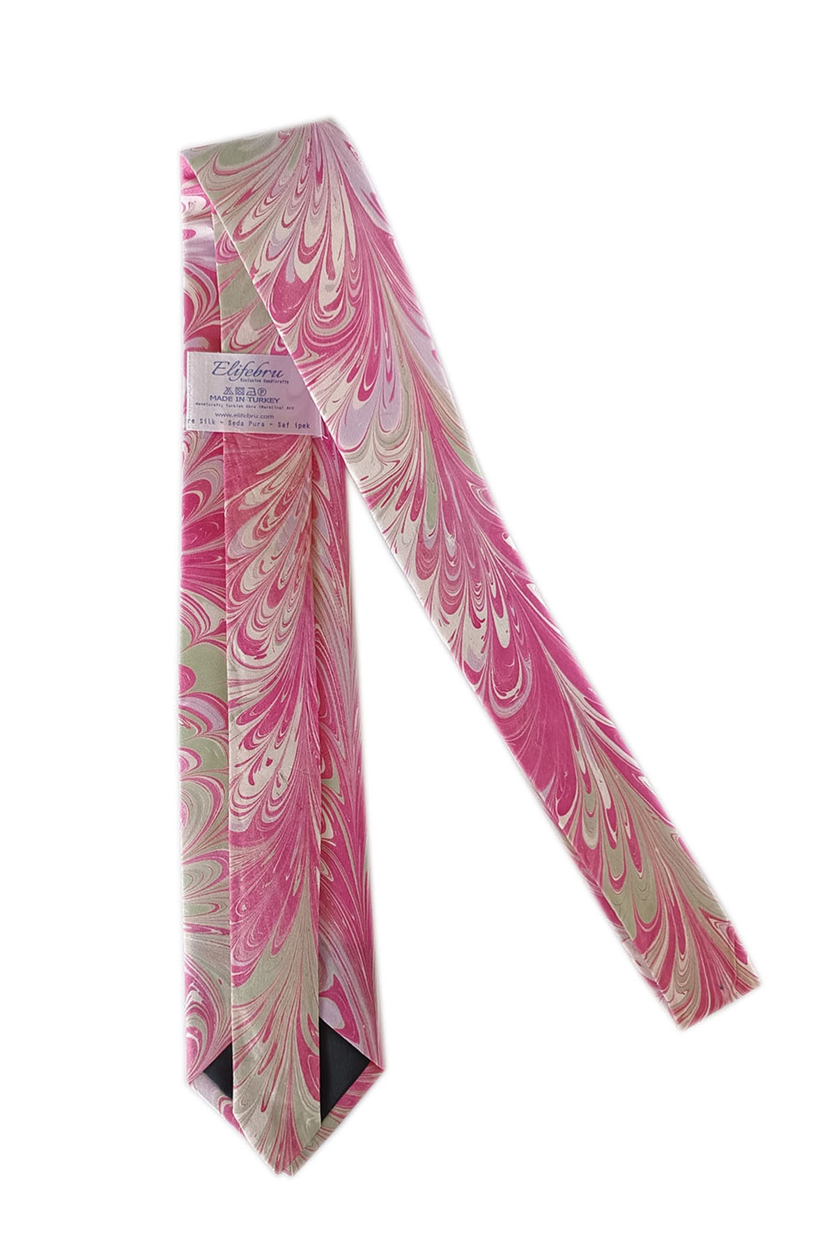EBRU%20SANATI%20EL%20YAPIMI%20PEMBE%20LİLA%20YEŞİL%20İPEK%20KRAVAT%20IKR%20108