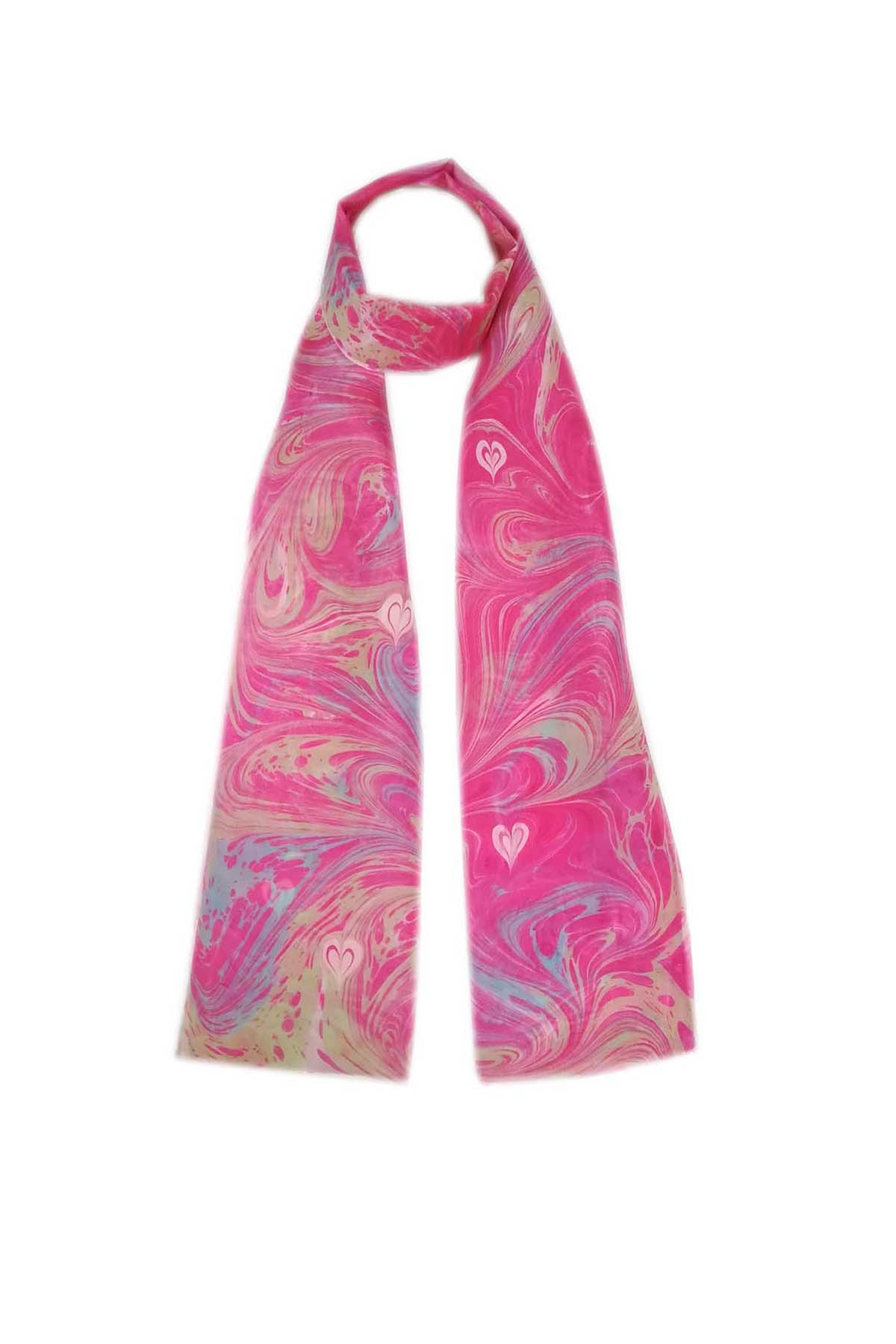 EBRU%20SANATI%20EL%20YAPIMI%20PEMBE%20EBRU%20DESENLİ%20İPEK%20FULAR%20KF%20114