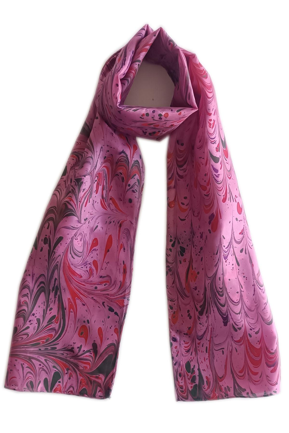 EBRU%20SANATI%20EL%20YAPIMI%20İPEK%20KADIN%20FULAR%20PEMBE%20ÇOK%20RENKLİ%20OGF%2064