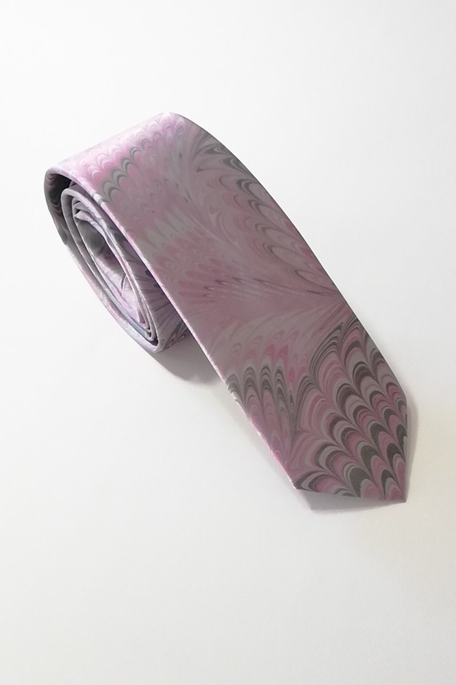 EBRU%20SANATI%20EL%20YAPIMI%20ERKEK%20SATEN%20KRAVAT%20PEMBE,%20GRİ