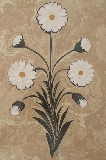 Ebru sanatı el yapımı tablo