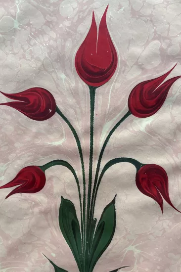 Ebru sanatı el yapımı tablo